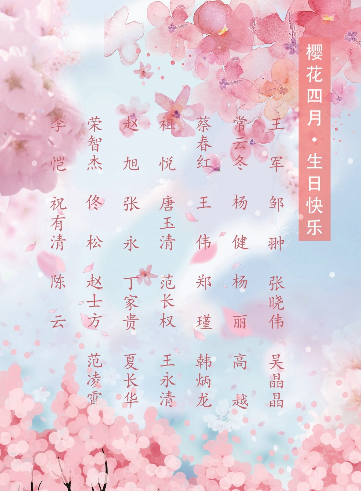 【生日祝?！抗ё?4月生日的員工生日快樂！