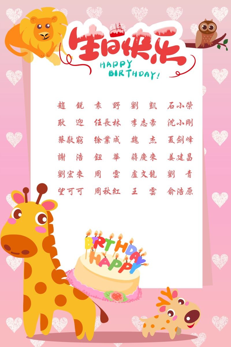 【生日祝?！抗ё?8月生日的員工生日快樂！
